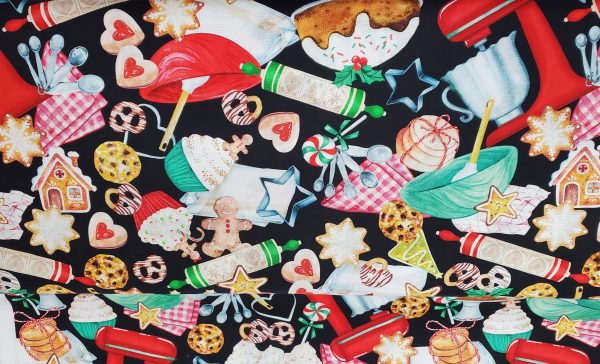 Benartex - Holiday Bakery Black