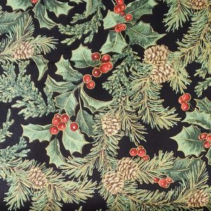 Benartex - Pine Forest Black/Multi