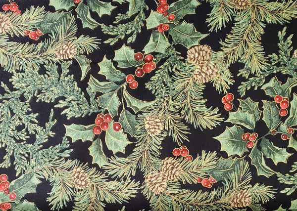 Benartex - Pine Forest Black/Multi