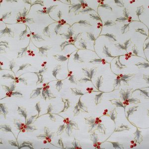 Benartex - Holly And Berries Pewter