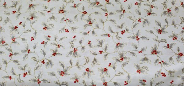 Benartex - Holly And Berries Pewter