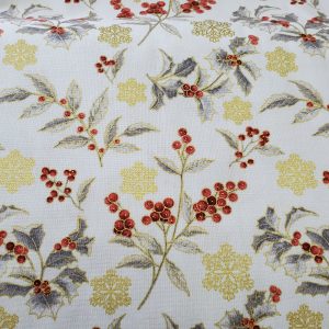 Benartex - Festive Holly Toss Grey